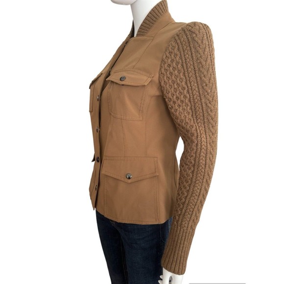 W By Worth Women's Brown cardigan jacket long knitted sleeve Size 4 - Picture 3 of 7